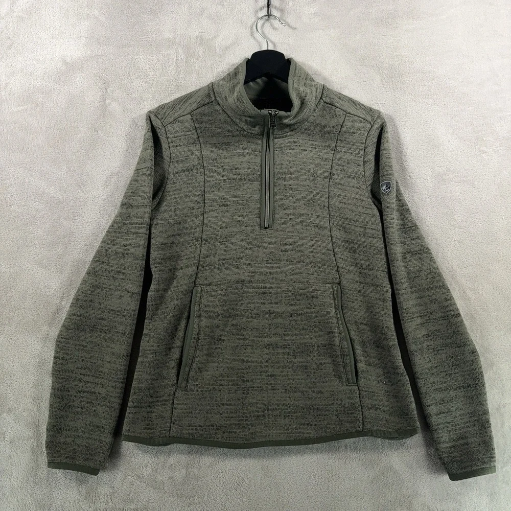 Kuhl Ascendyr Quarter Zip Pullover Womens Small Green Fleece Sweater Outdoor